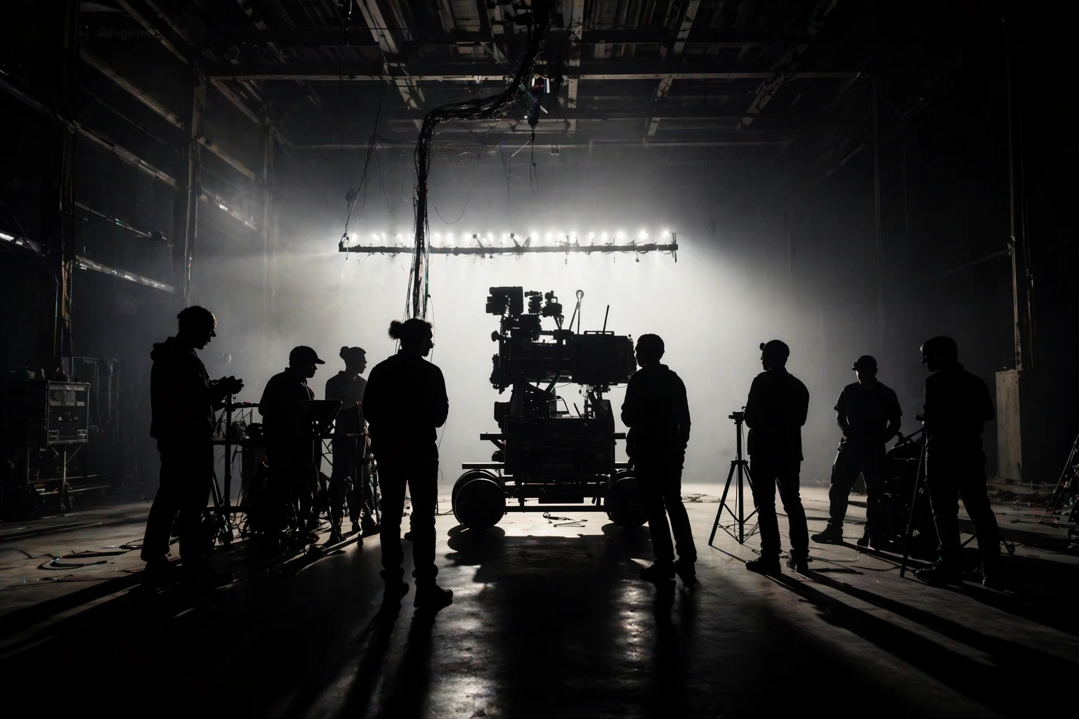 team of photographers and videographers working behind the scenes